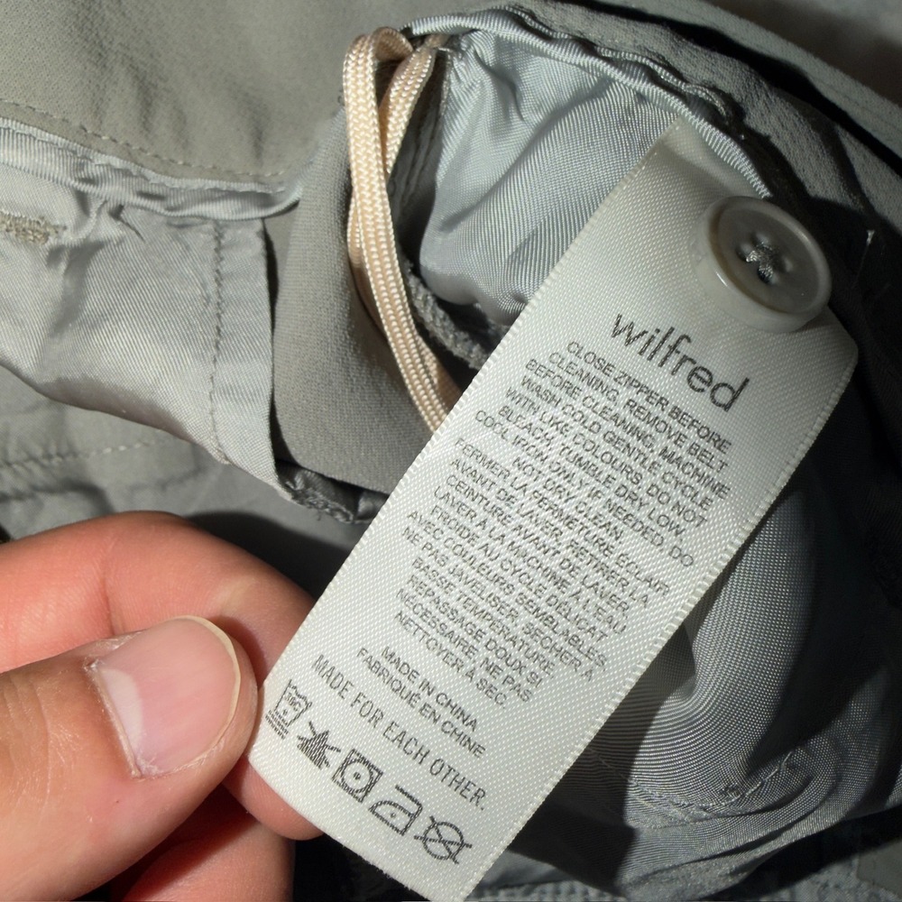 Wilfred Aritzia Grey High Waisted Tie Waist Straight Leg Trousers Size 6 - Picture 8 of 10